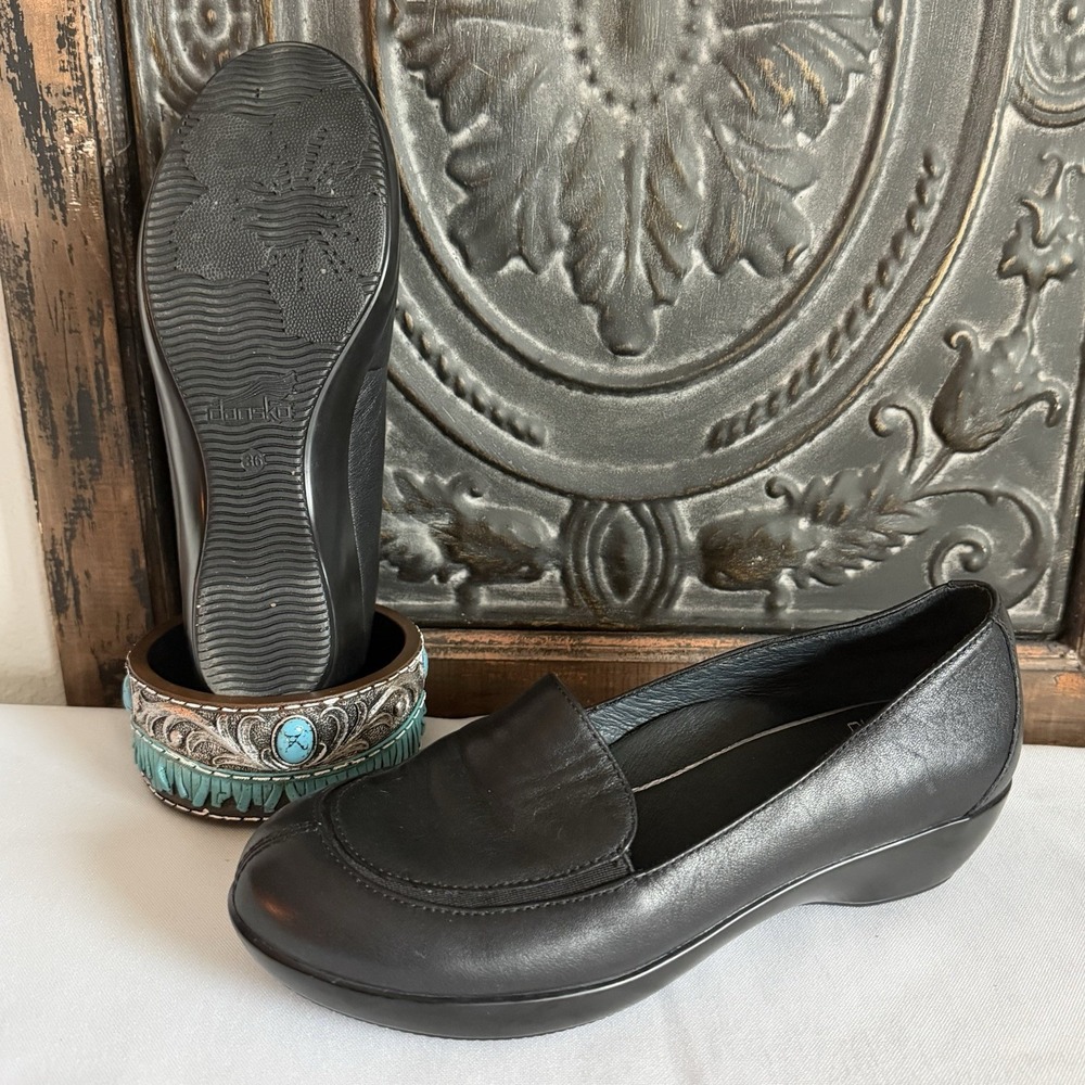Dansko Debra Slip-On Wedge Clogs Women's Sz 36‎ (5.5-6) Black Professional Nurse
